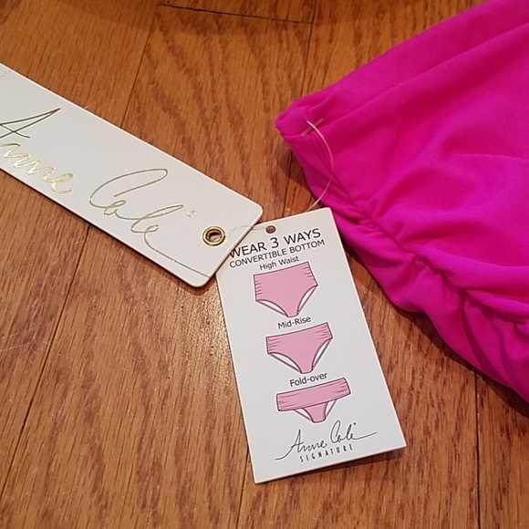 🔥Anne Cole high waist convert Shirred Bot pink - Picture 5 of 8